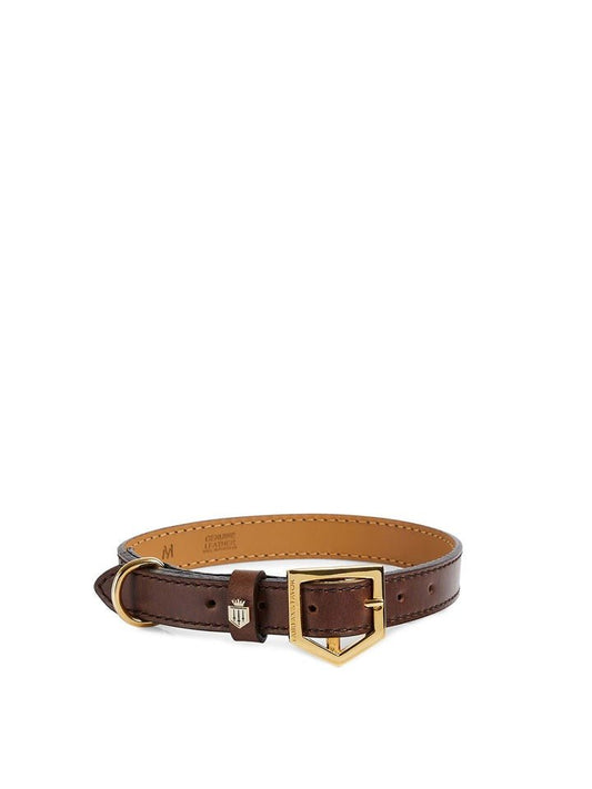 Young Ideas/Henmores - Fitzroy Dog Collar - Mahogany Leather - S