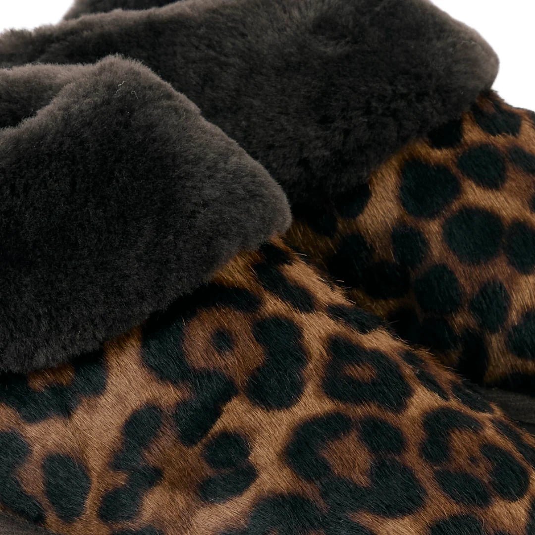 Young Ideas & Henmores -Glencloe Mule Slipper -Leopard Haircalf -8