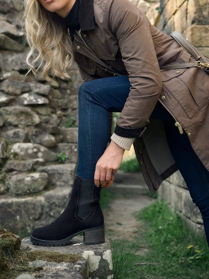 Young Ideas/Henmores - Heeled Boudica Boot - Black Suede - 4