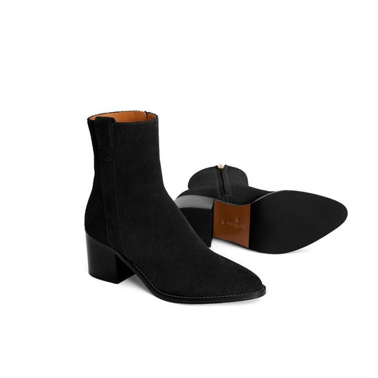 Young Ideas/Henmores - Heeled Ludlow Ankle Boot - Black Suede - 4