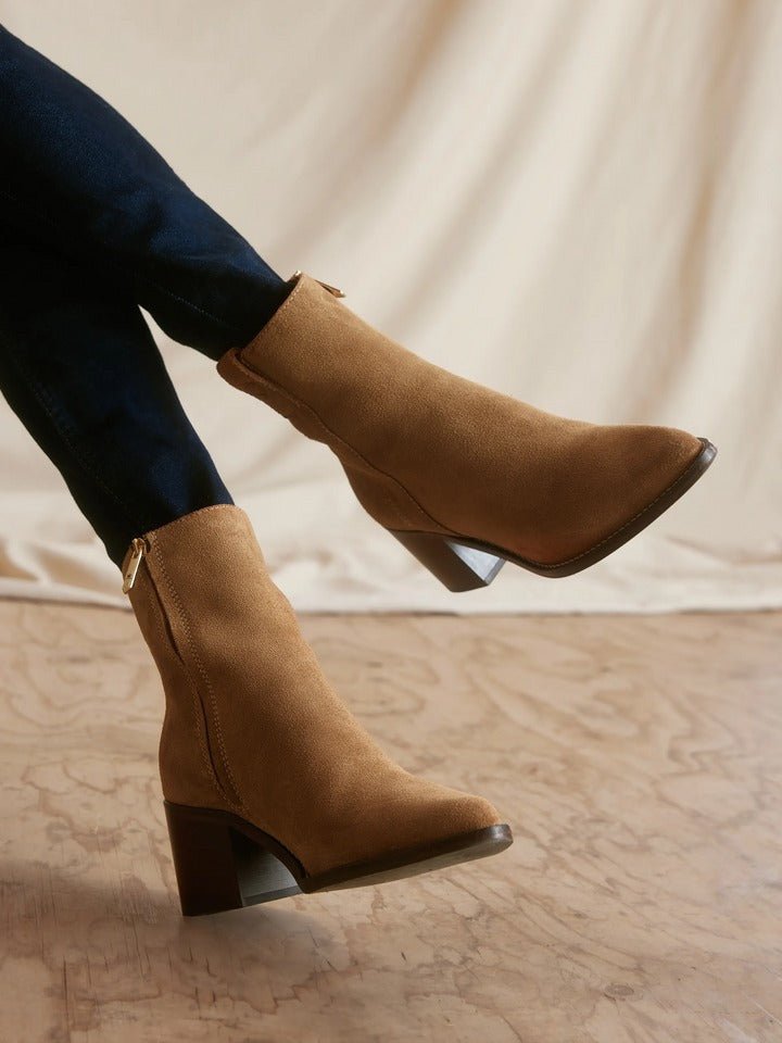 Young Ideas/Henmores - Heeled Ludlow Ankle Boot - Tan Suede - 4