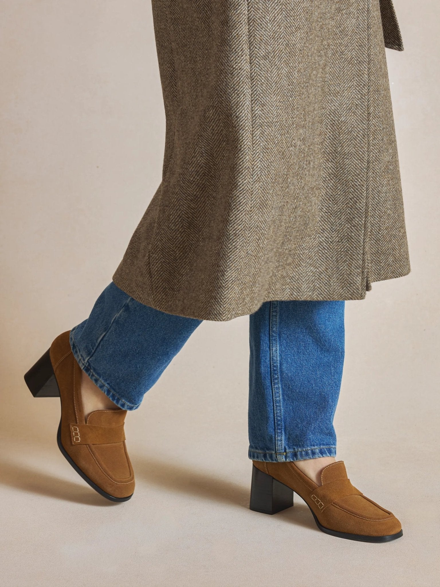 Young Ideas & Henmores -Heeled Wroxham Loafer -Tan Suede -8