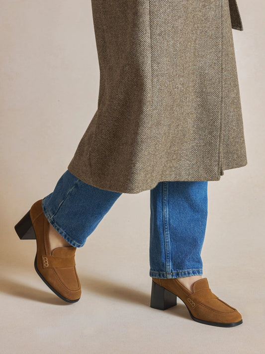 Young Ideas & Henmores -Heeled Wroxham Loafer -Tan Suede -8