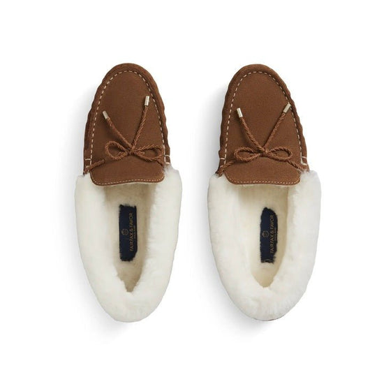 Young Ideas/Henmores - Henley Shearling Lined Slipper - Tan Suede/Sheepskin - 4