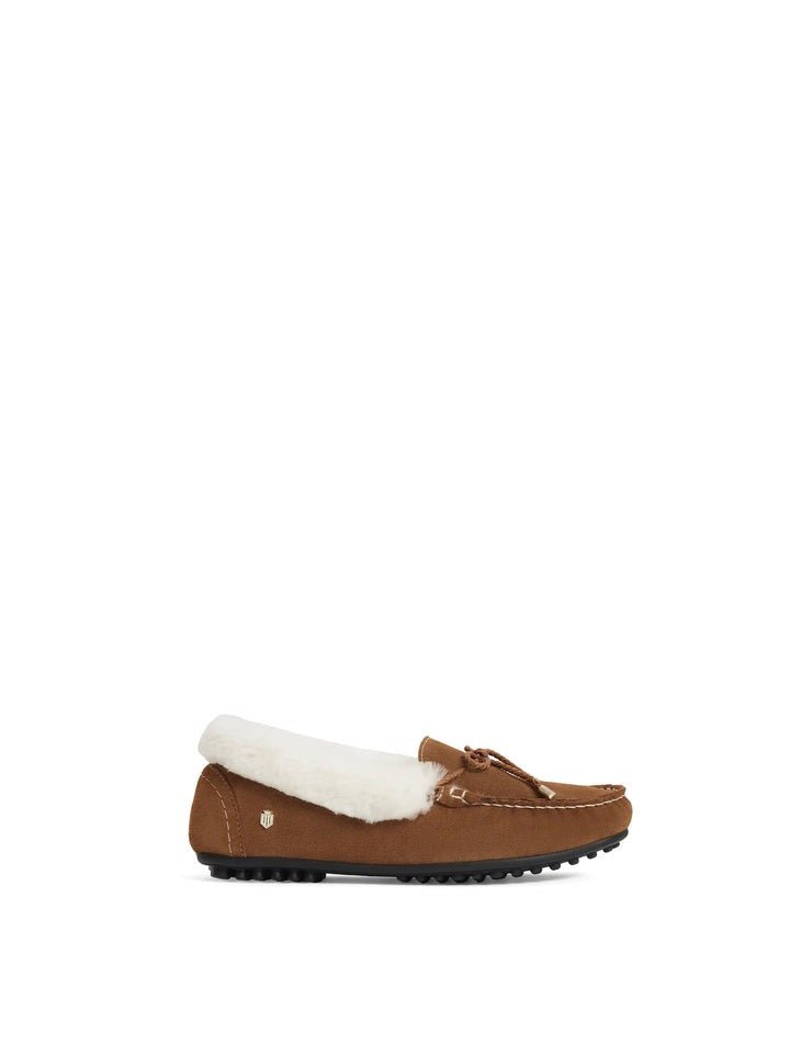 Young Ideas/Henmores - Henley Shearling Lined Slipper - Tan Suede/Sheepskin - 4