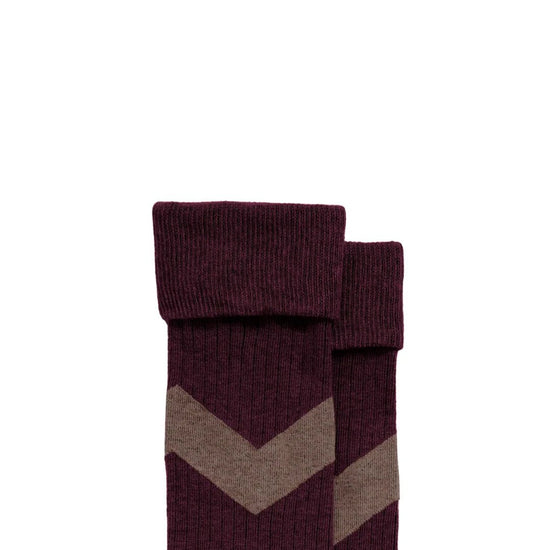 Young Ideas & Henmores -Knee High Chevron Socks -Port -SM