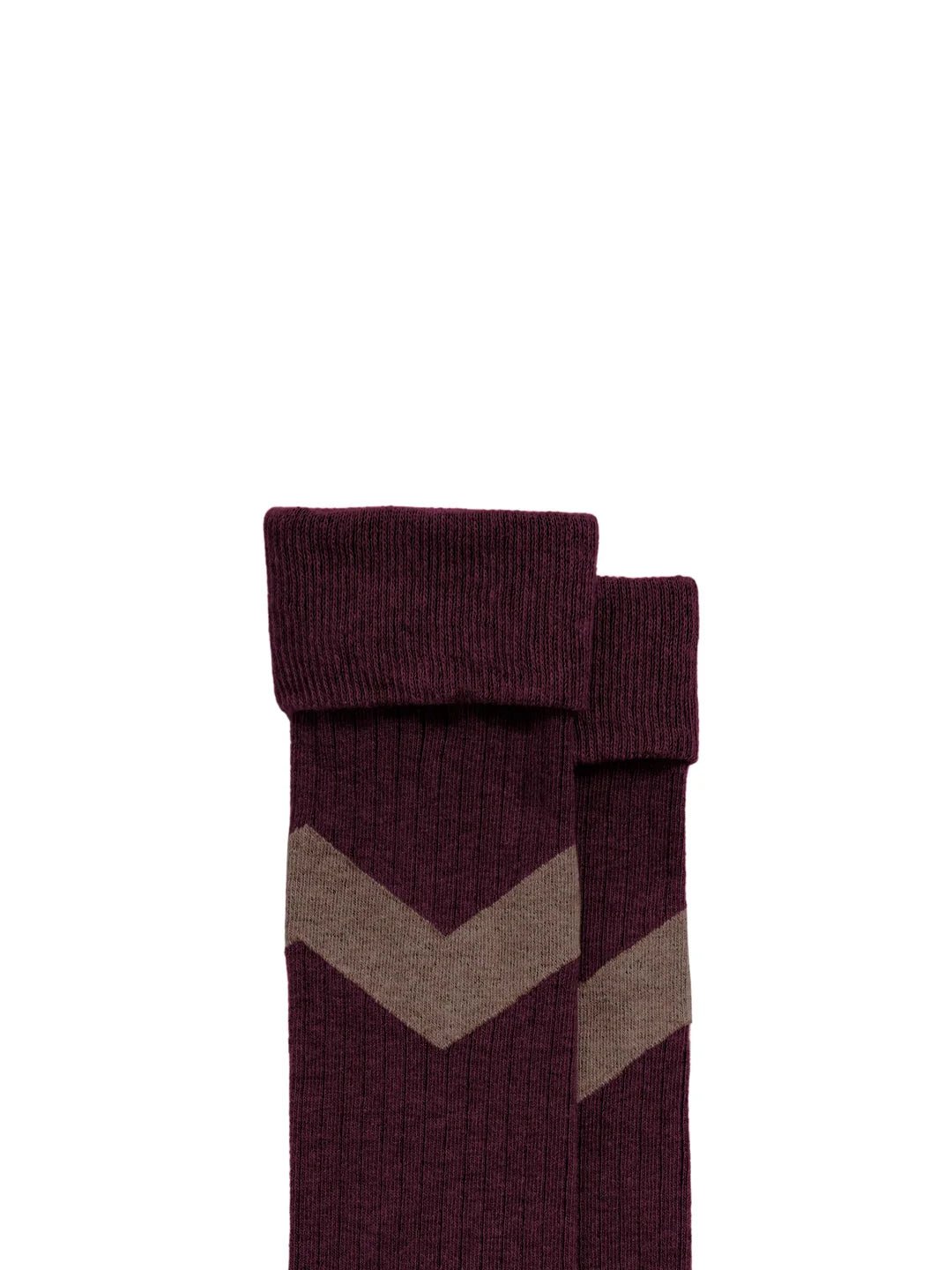 Young Ideas & Henmores -Knee High Chevron Socks -Port -SM