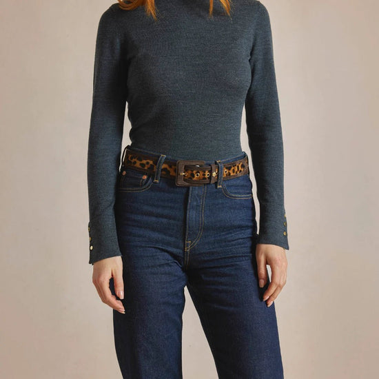 Young Ideas & Henmores -Marseille Belt -Leopard Haircalf -XS