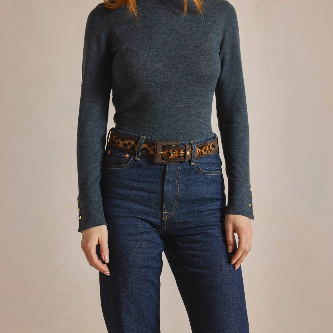 Young Ideas & Henmores -Marseille Belt -Leopard Haircalf -XS