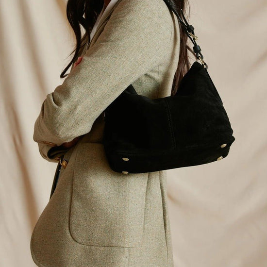 Young Ideas/Henmores - Mini Tetbury Handbag - Black Suede - OS