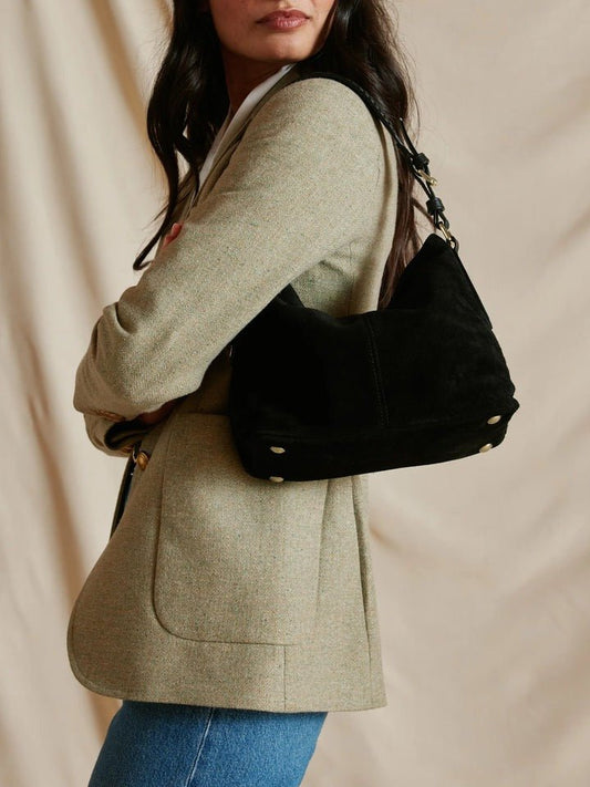 Young Ideas/Henmores - Mini Tetbury Handbag - Black Suede - OS