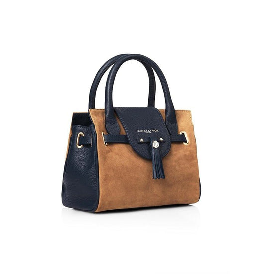 Young Ideas/Henmores - Mini Windsor Handbag - Tan/Navy - OS