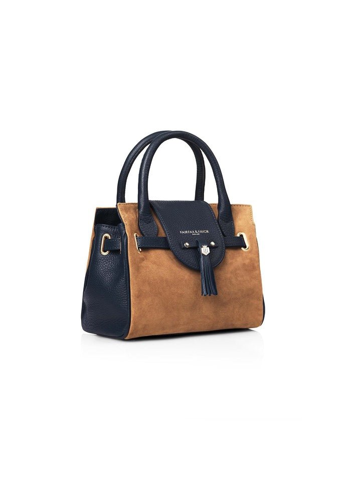 Young Ideas/Henmores - Mini Windsor Handbag - Tan/Navy - OS