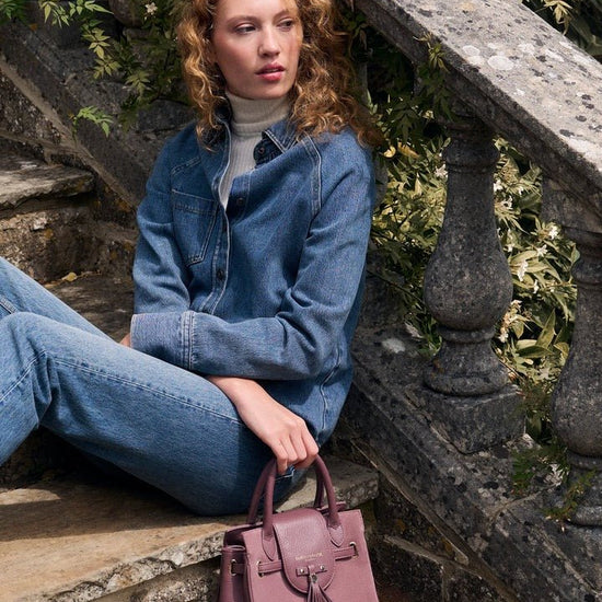 Young Ideas/Henmores - Mini Windsor Handbag - Navy Suede - OS