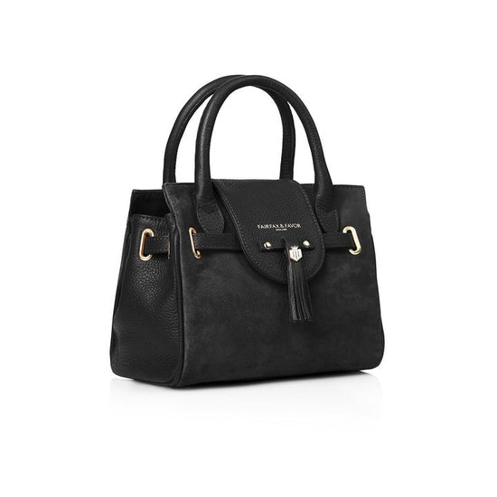 Young Ideas/Henmores - Mini Windsor Handbag - Black Suede - OS