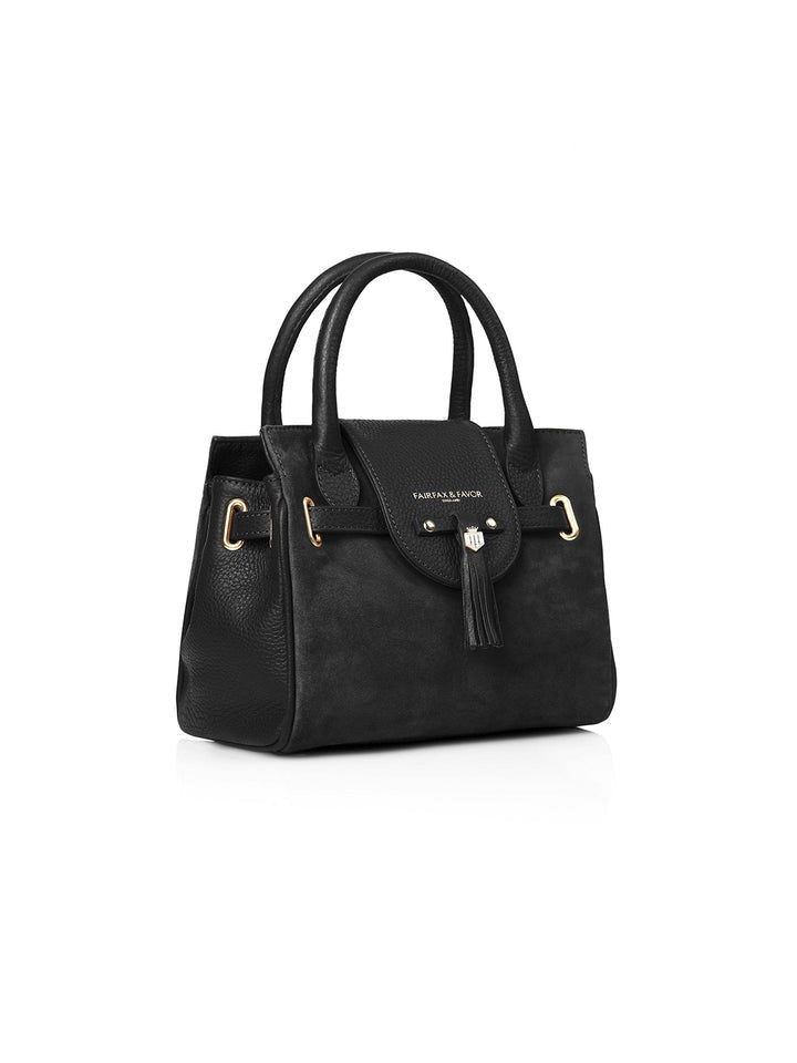 Young Ideas/Henmores - Mini Windsor Handbag - Black Suede - OS