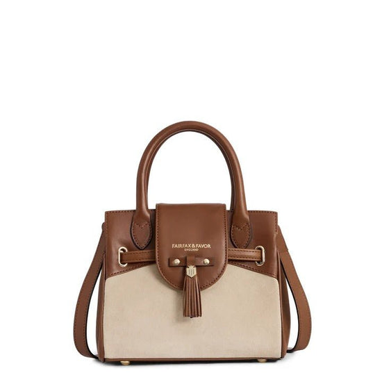 Young Ideas & Henmores - Mini Windsor Handbag - Tan/Stone Leather - OS