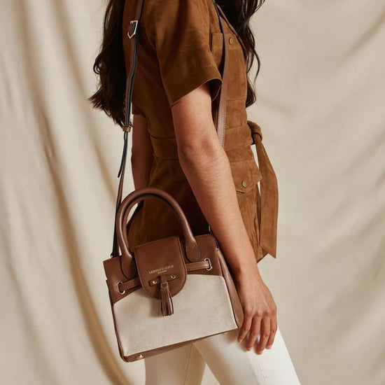 Young Ideas & Henmores - Mini Windsor Handbag - Tan/Stone Leather - OS