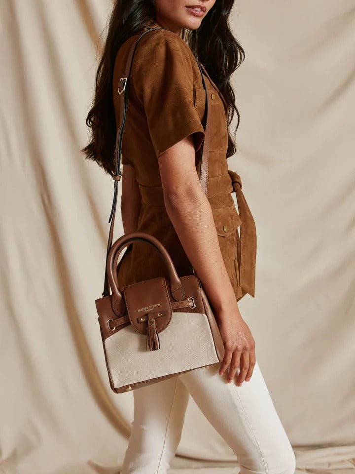 Young Ideas & Henmores - Mini Windsor Handbag - Tan/Stone Leather - OS