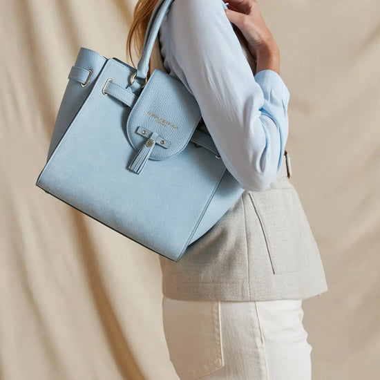 Young Ideas & Henmores - Mini Windsor Handbag - Sky Blue Suede - OS