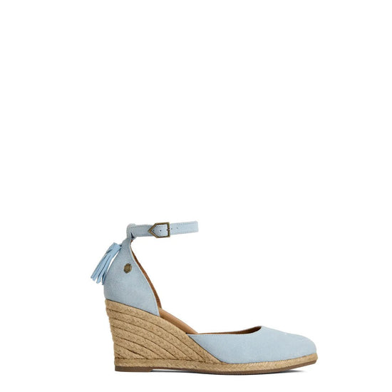 Young Ideas & Henmores - Monaco Wedge Shoe - Sky Blue Suede - 4