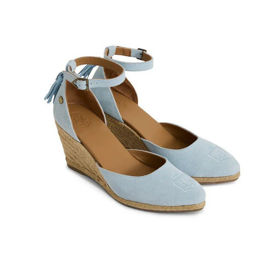 Young Ideas & Henmores - Monaco Wedge Shoe - Sky Blue Suede - 4