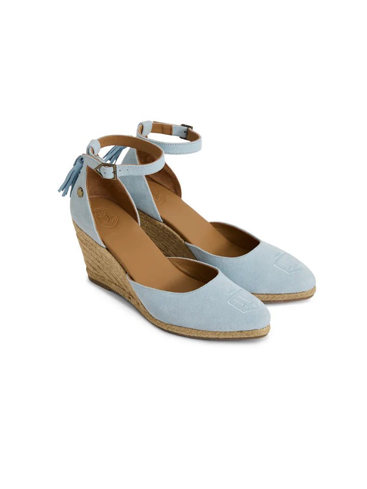 Young Ideas & Henmores - Monaco Wedge Shoe - Sky Blue Suede - 4
