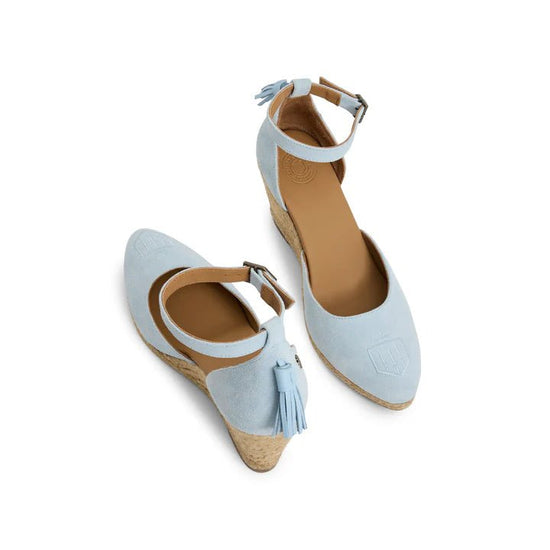 Young Ideas & Henmores - Monaco Wedge Shoe - Sky Blue Suede - 4