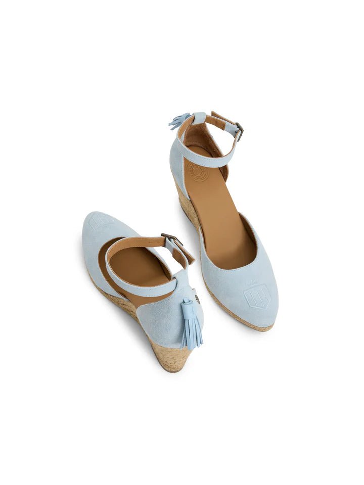 Young Ideas & Henmores - Monaco Wedge Shoe - Sky Blue Suede - 4