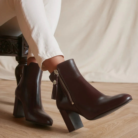 Young Ideas & Henmores - Oakham Heeled Ankle Boot - Mahogany Leather - 4