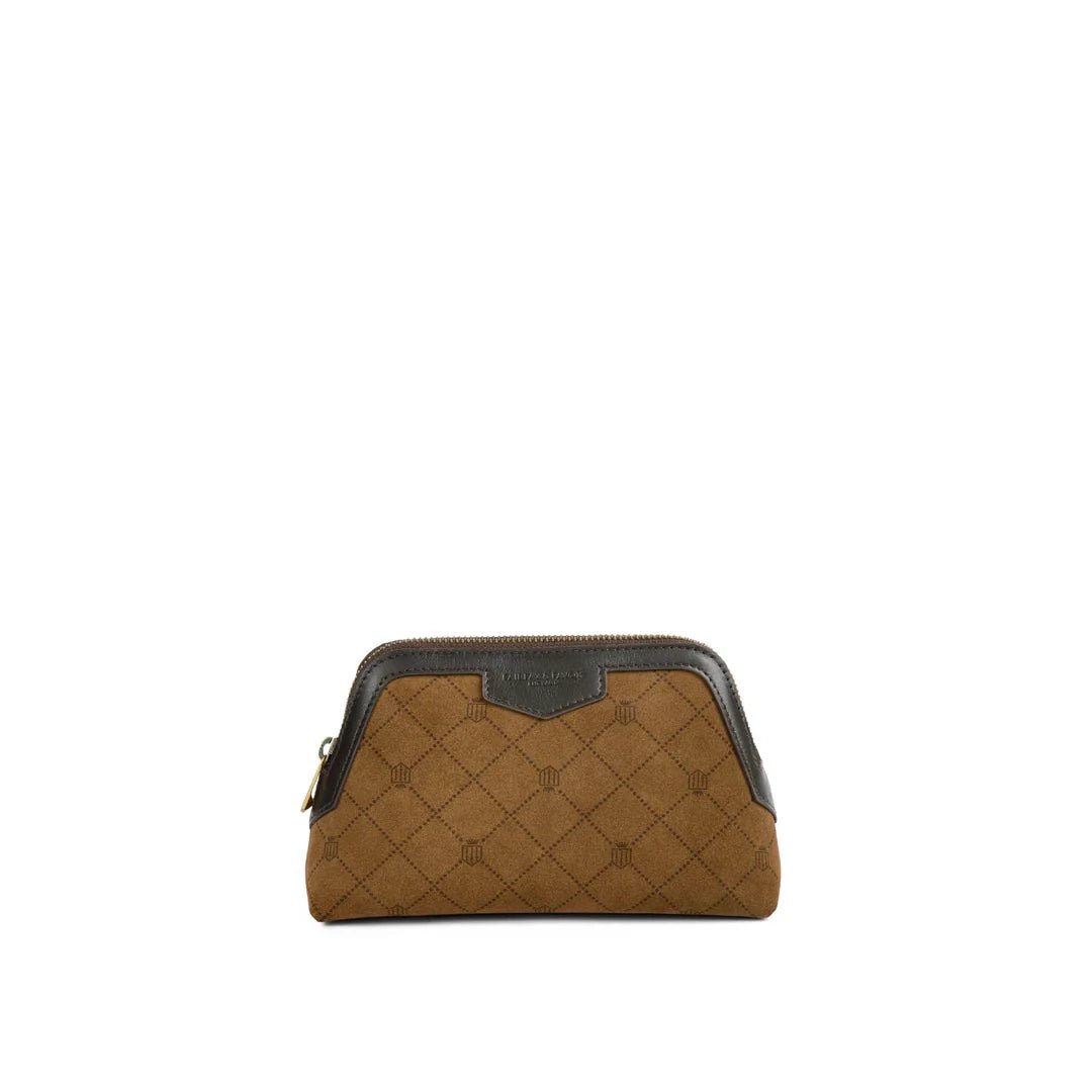 Young Ideas & Henmores -Printed Bircham Pouch -Tan Suede -OS