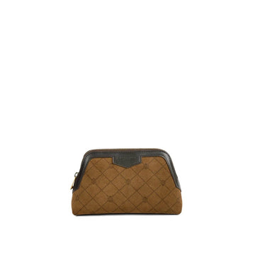 Young Ideas & Henmores -Printed Bircham Pouch -Tan Suede -OS