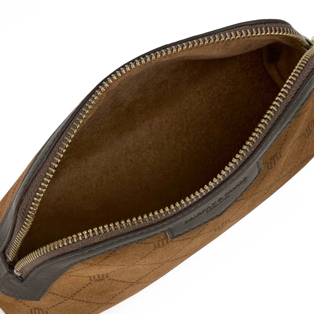 Young Ideas & Henmores -Printed Bircham Pouch -Tan Suede -OS