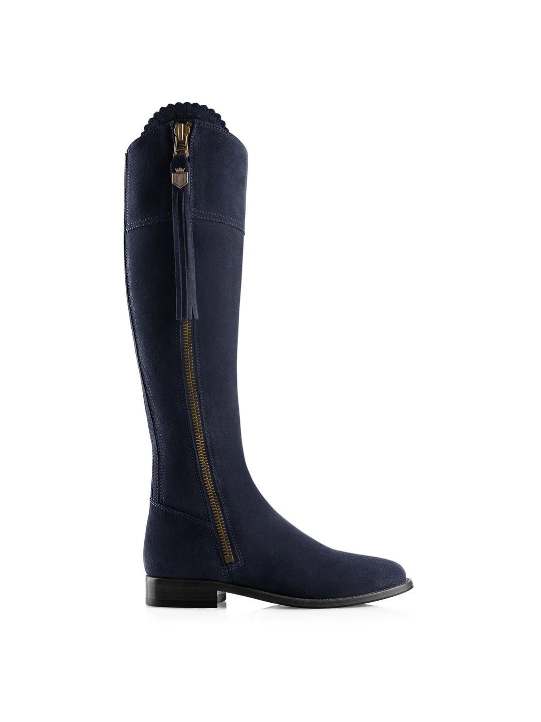 Young Ideas & Henmores - Regina Flat Suede Boot - Navy Blue - 6