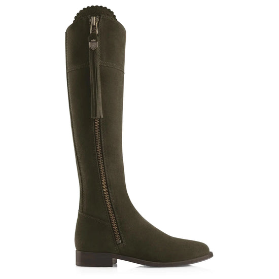 Young Ideas & Henmores - Regina Flat Suede Boot - Moss Green - 4