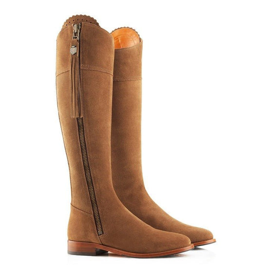 Young Ideas/Henmores - Regina Flat Suede Boot - Tan Suede - 3