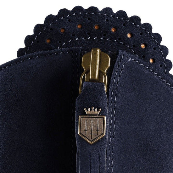 Young Ideas/Henmores - Regina Flat Suede Boot - Navy Suede - 3