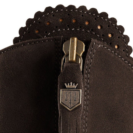 Young Ideas/Henmores - Regina Flat Suede Boot - Chocolate Suede - 3