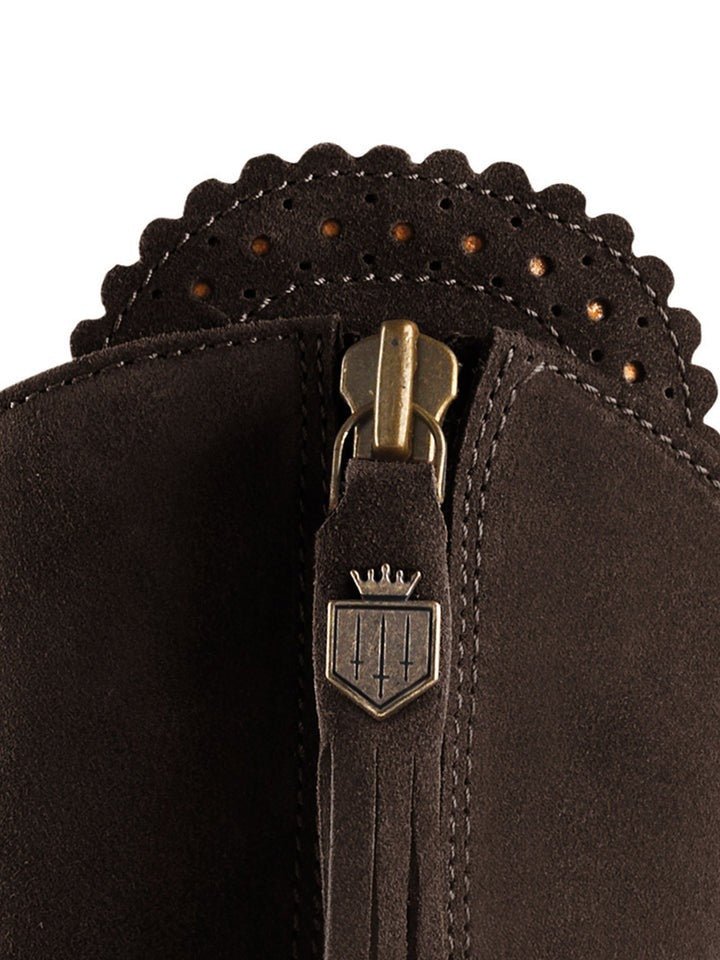 Young Ideas/Henmores - Regina Flat Suede Boot - Chocolate Suede - 3