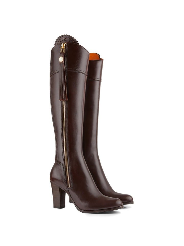 Young Ideas/Henmores - Regina Heeled Leather Boot - Mahogany Leather - 4