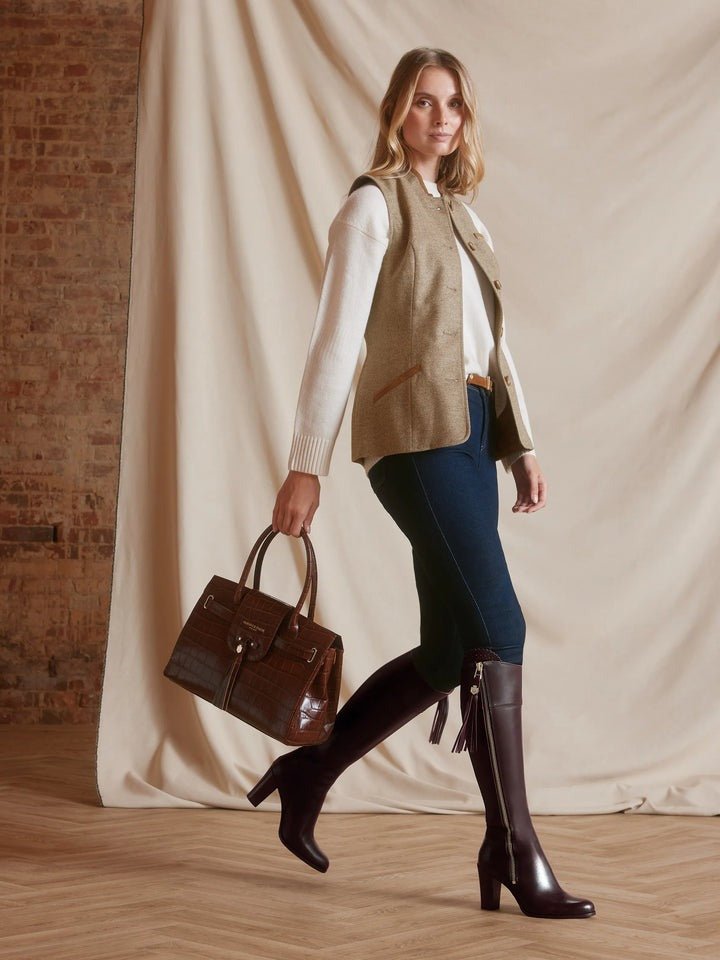 Young Ideas/Henmores - Regina Heeled Leather Boot - Mahogany Leather - 4