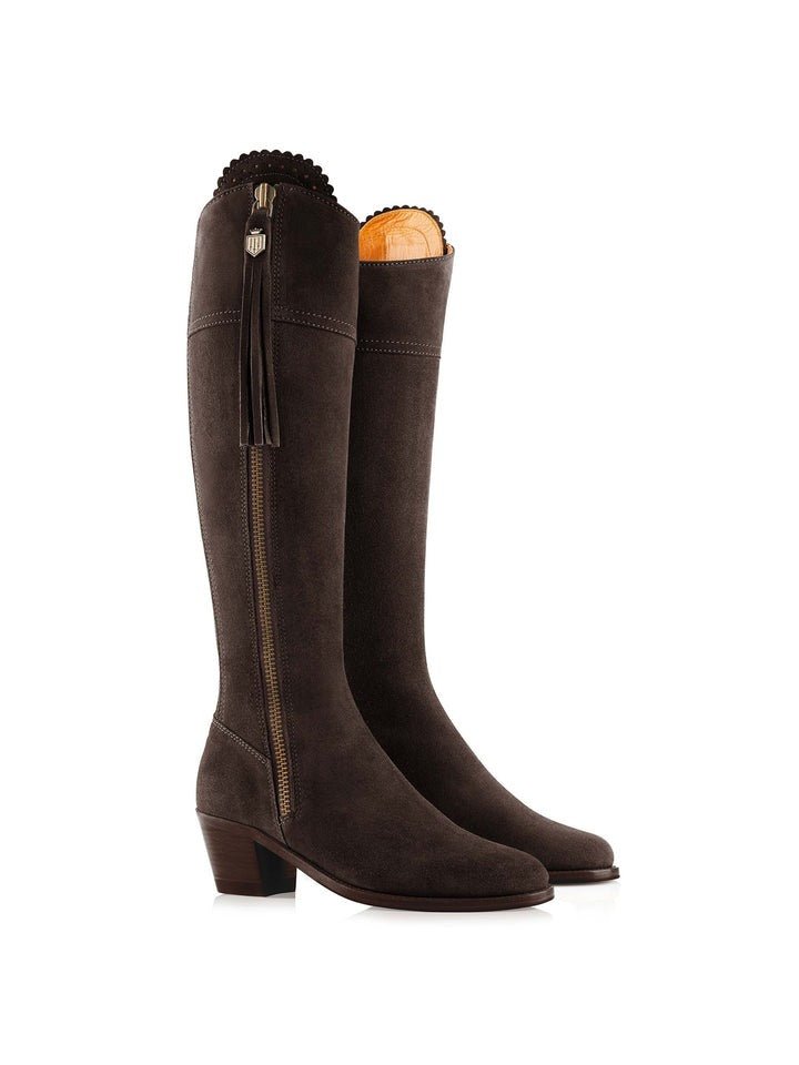 Young Ideas & Henmores - Regina Heeled Suede Boot - Chocolate Suede - 4