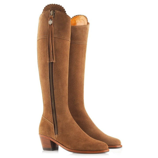 Young Ideas & Henmores - Regina Heeled Suede Boot - Tan Suede - 3