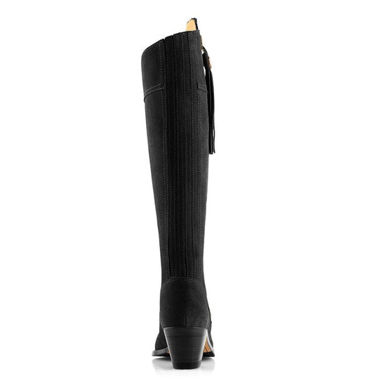 Young Ideas & Henmores - Regina Heeled Suede Boot - Black Suede - 3