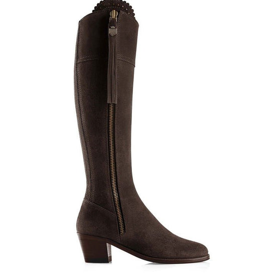 Young Ideas & Henmores - Regina Heeled Suede Boot - Chocolate Suede - 4