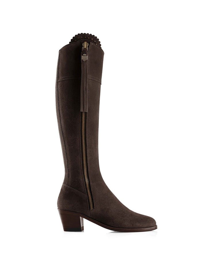 Young Ideas & Henmores - Regina Heeled Suede Boot - Chocolate Suede - 4