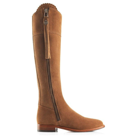 Young Ideas/Henmores - Regina Narrow Fit Flat Suede Boot - Tan Suede - 4