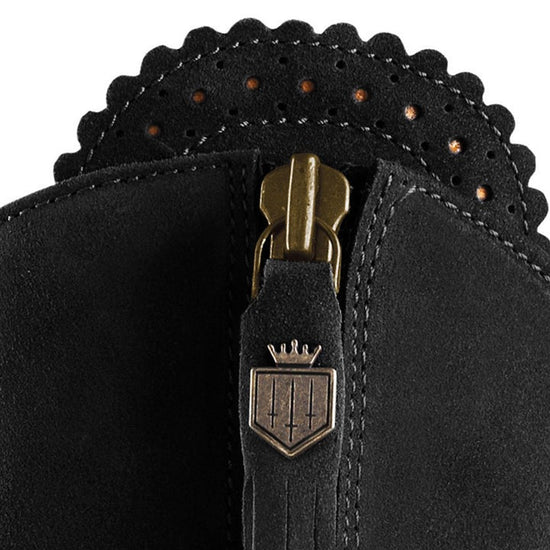 Young Ideas/Henmores - Regina Narrow Fit Flat Suede Boot - Black Suede - 4