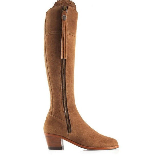 Young Ideas/Henmores - Regina Narrow Fit Heeled Suede Boot - Tan Suede - 4