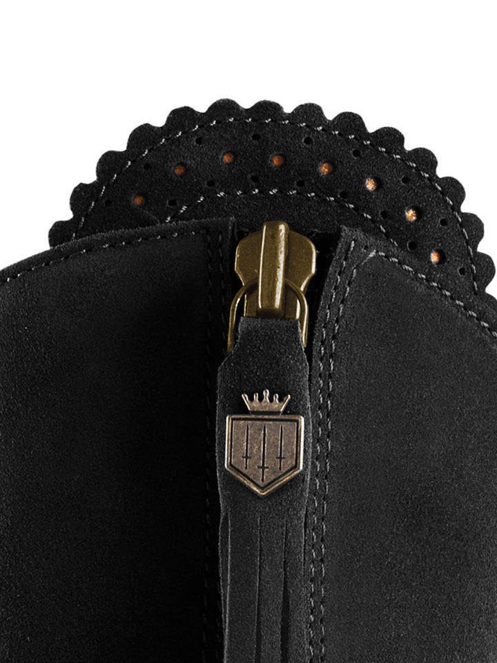 Young Ideas/Henmores - Regina Narrow Fit Heeled Suede Boot - Black Suede - 4